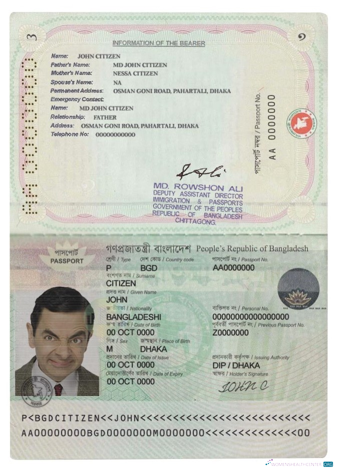 Download Bangladesh passport new (Machine Readable Passport) since April 2010 Photoshop template